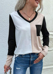 Pullover mit aufgesetzten Taschen und Farbblockdesign