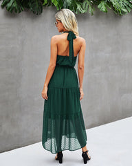 Neckholder-Kleid mit Schweizer Punkten