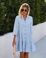 Kleid mit kontrastierendem Knopfverschluss und Vichy-Karo