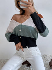 Mehrfarbig gestreifter Freizeit-Cardigan