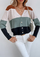 Mehrfarbig gestreifter Freizeit-Cardigan