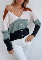 Mehrfarbig gestreifter Freizeit-Cardigan