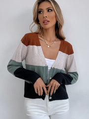 Mehrfarbig gestreifter Freizeit-Cardigan