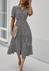 Floral Puff Sleeve Vintage Dress