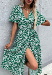 Floral Print Summer Wrap Dress