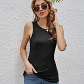 Camiseta básica sin mangas de color liso