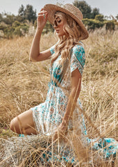 Boho-Kleid mit Tulpenärmeln