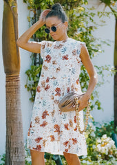 Vestido vintage con volantes florales