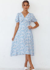 Floral Asymmetrical Hem Summer Dress