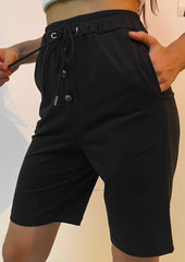 Einfarbige Bermudashorts mit Kordelzug