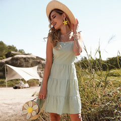 Sommerkleid mit Cut-Outs und Bindeband hinten