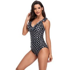 Polka Dot Ruffled Tank One-Piece