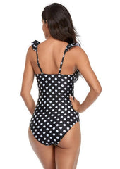 Polka Dot Ruffled Tank One-Piece