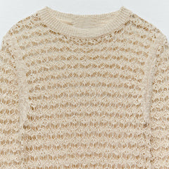 Vestido midi de punto de manga larga