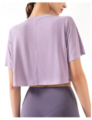 High Neck Cropped Boxy Fitness Tee