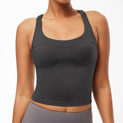 Crossover Racerback Lined Bra Fitness Tank Top