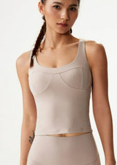 Crossover Racerback Lined Bra Fitness Tank Top