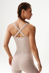 Crossover Racerback Lined Bra Fitness Tank Top