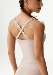 Crossover Racerback Lined Bra Fitness Tank Top