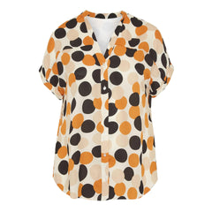 Printed Asymmetric Hem Polo Shirt