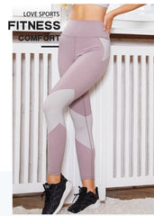 Zweifarbige Leggings mit hoher Taille