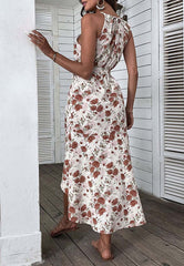 Vintage Floral Asymmetrical Hem Dress