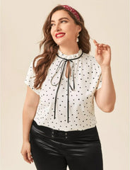 Bluse mit Schleife und Herz-Print