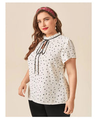 Bluse mit Schleife und Herz-Print