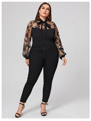Plus Mesh Butterfly Detail Blouse