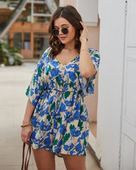 Plus Strampler mit Blumenmuster und Kordelzug in der Taille