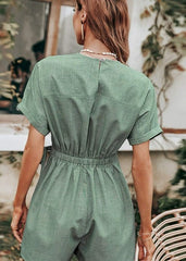 Cuffed Sleeve Skirt Overlay Romper