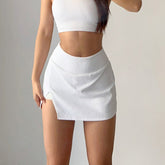 Falda pantalón de tenis acanalada con abertura lateral