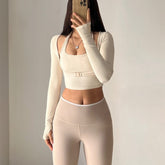 Slim Fit Long Sleeve Active Top with Clasp