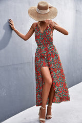 Floral Print Overlap Romper