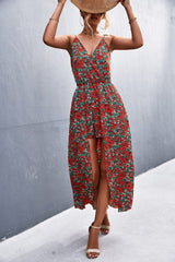 Floral Print Overlap Romper