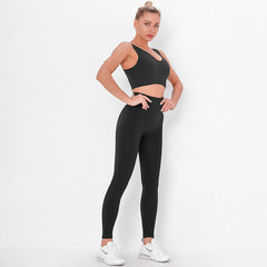 Conjunto de dos piezas de camiseta corta acanalada y leggings