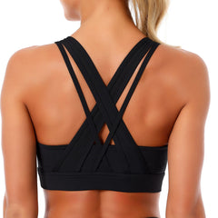 Double Crossover Wide Strap Sports Bra