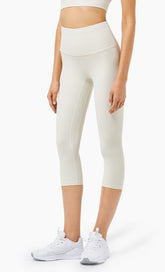 High Rise Cropped-Leggings mit Nähten