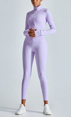 Conjunto de dos piezas de chaqueta y leggings de tiro alto