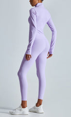 Conjunto de dos piezas de chaqueta y leggings de tiro alto