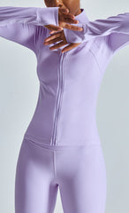 Conjunto de dos piezas de chaqueta y leggings de tiro alto