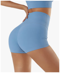 Gerippte High Rise Contouring Lifting Fitness Shorts