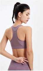 Racerback Mesh Paneling Sports Bra