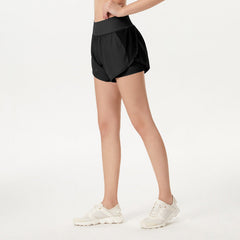 Mesh Paneled High Waist Active Shorts