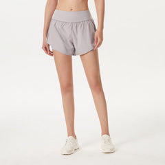 Mesh Paneled High Waist Active Shorts