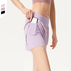 Mesh Paneled High Waist Active Shorts