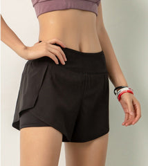 Two Toned Waistband Active Shorts