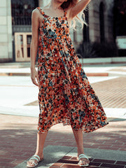 Floral Low Back Maxi Dress