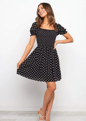 Polka Dot Puff Summer Dress