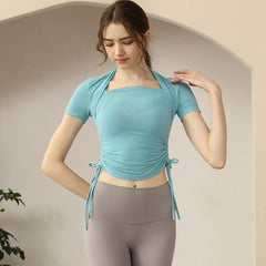 Top corto deportivo con cordón para dormir